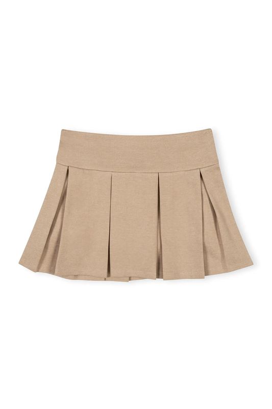 Ponte Pleated Skort - Camel Heather