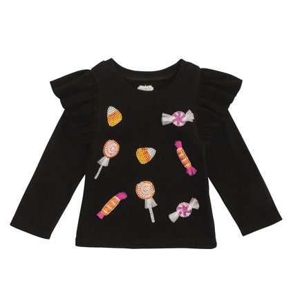 Black Halloween Sequin TShirt