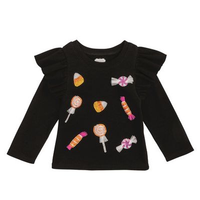 Black Halloween Sequin TShirt