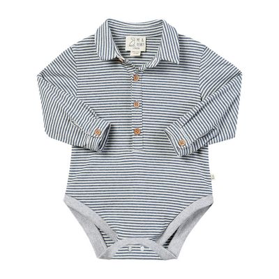 Ripley Polo Onesie - China/Cream Stripe