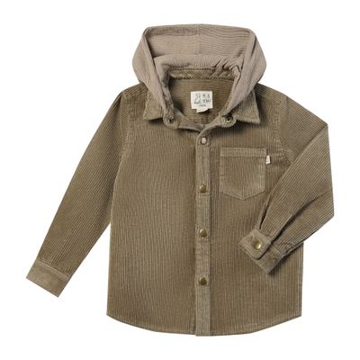 Erin Hooded Shirt-beige cord