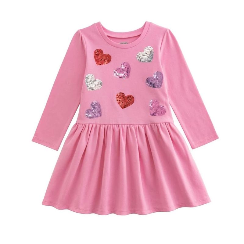 Valentine Sequin Dress Pink