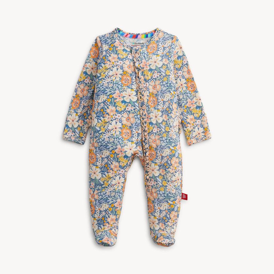 Floral Modal Ruffle Footie