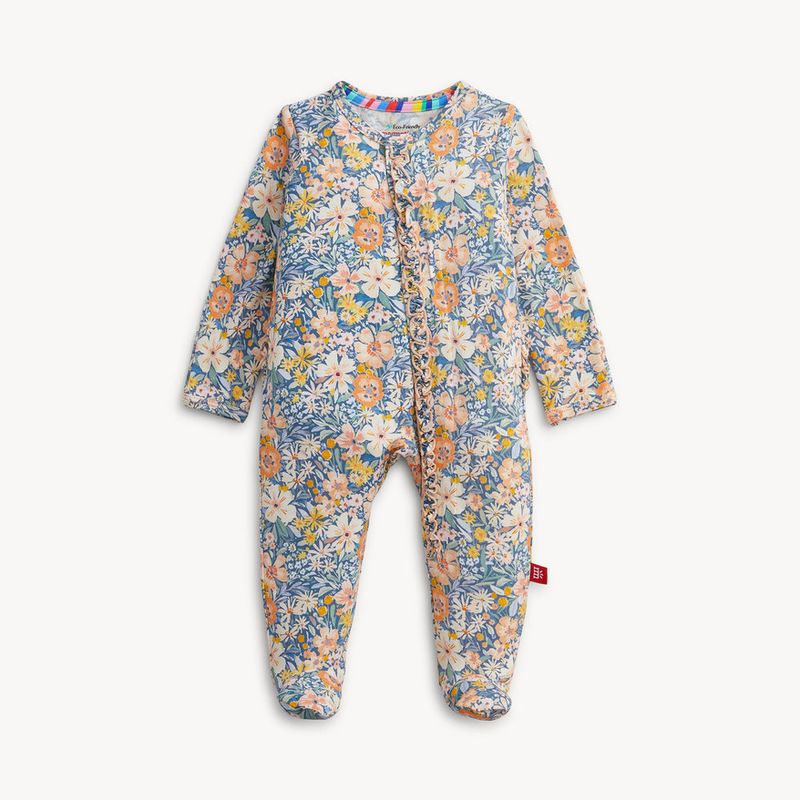 Floral Modal Ruffle Footie