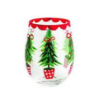 Tree Painted Wine Glasses