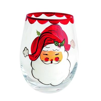 Santa Painted Wine Glasses
