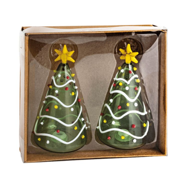 Glass Christmas Tree Shaker Set