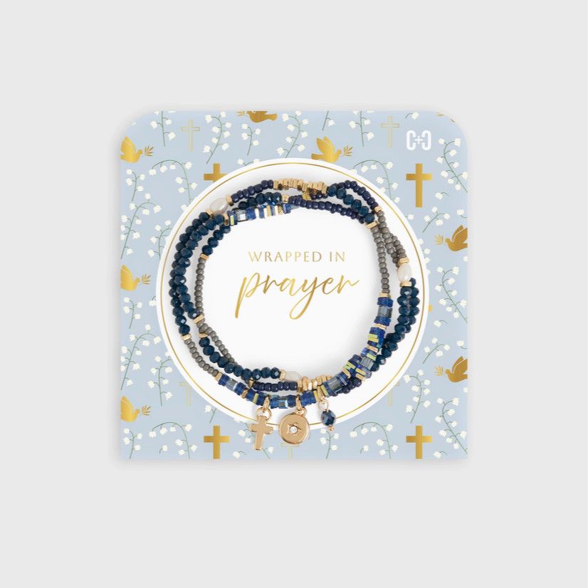 Wrapped in Prayer Bracelet-Navy Blue