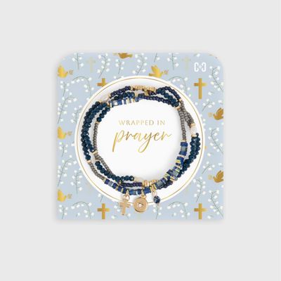 Wrapped in Prayer Bracelet-Navy Blue
