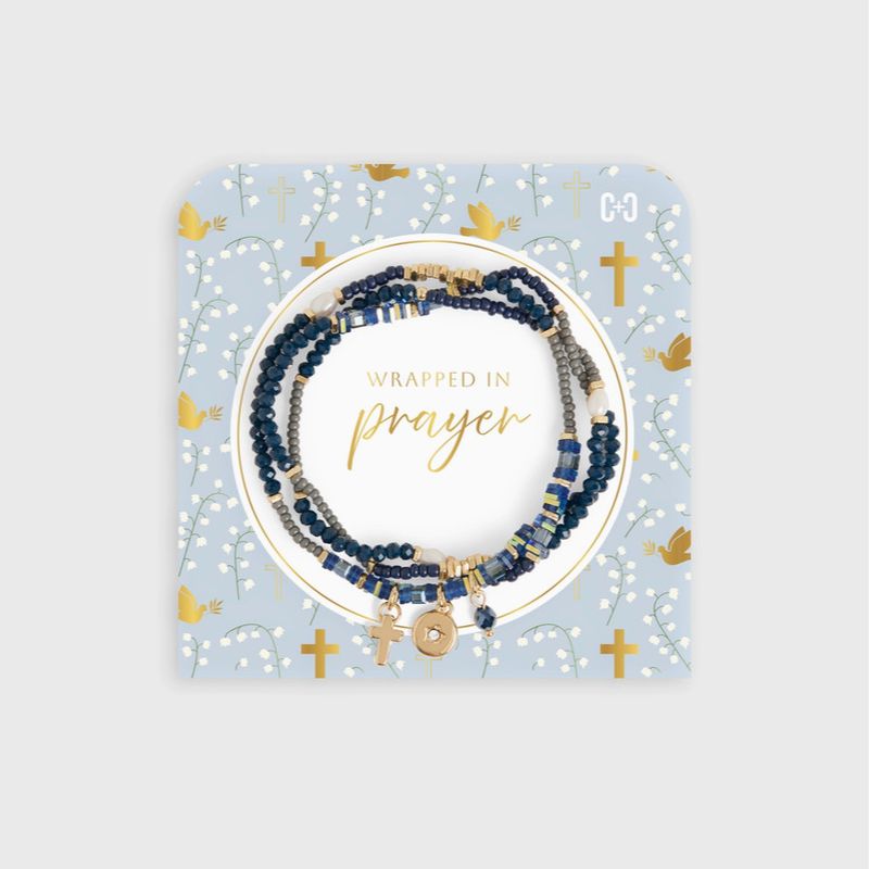 Wrapped in Prayer Bracelet-Navy Blue