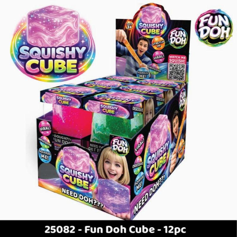 Fun Doh Squish &amp; Squeeze Sparkle Cube