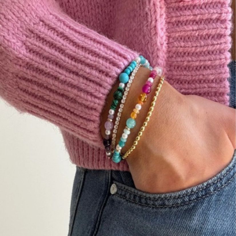 Multicolored Glass Beaded Bracelet