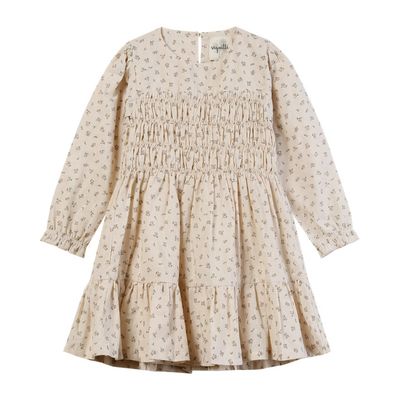 Adelyn Dress - Oatmeal Rosebuds