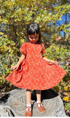 Theresa Dress - Pumpkin Floral