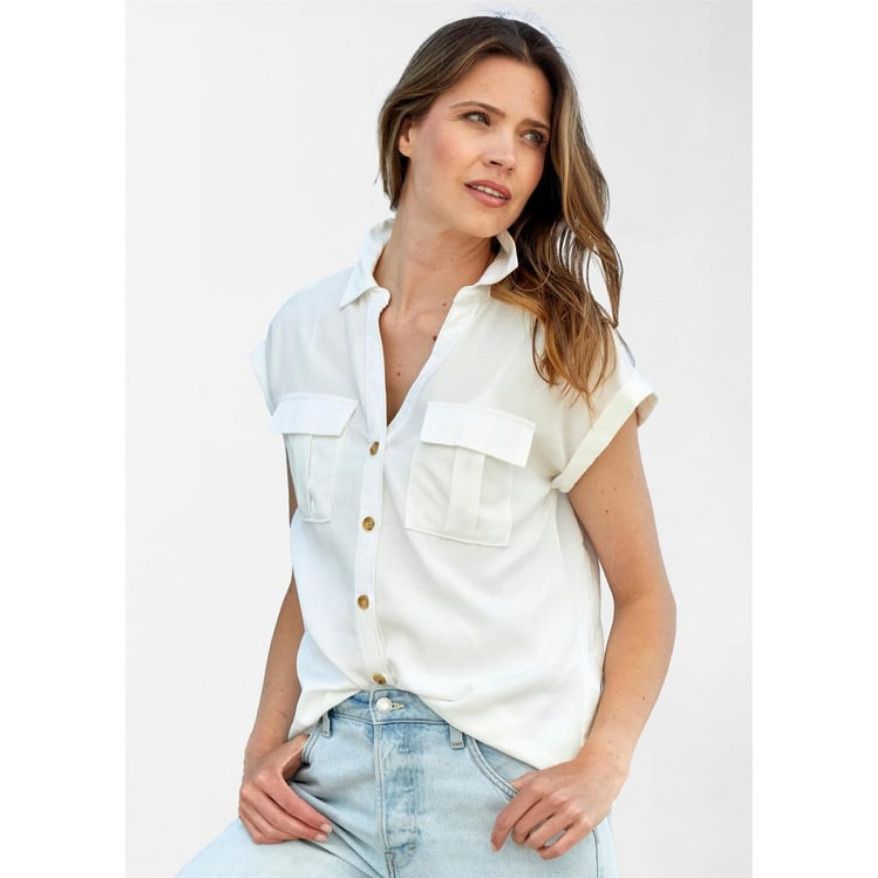 White Button Down Top
