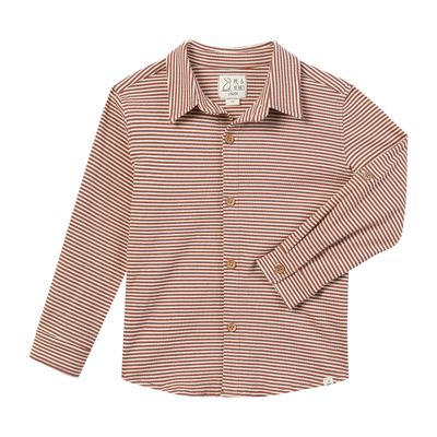 Columbia Jersey Shirt  Rust/Cream Ribbed Stripe