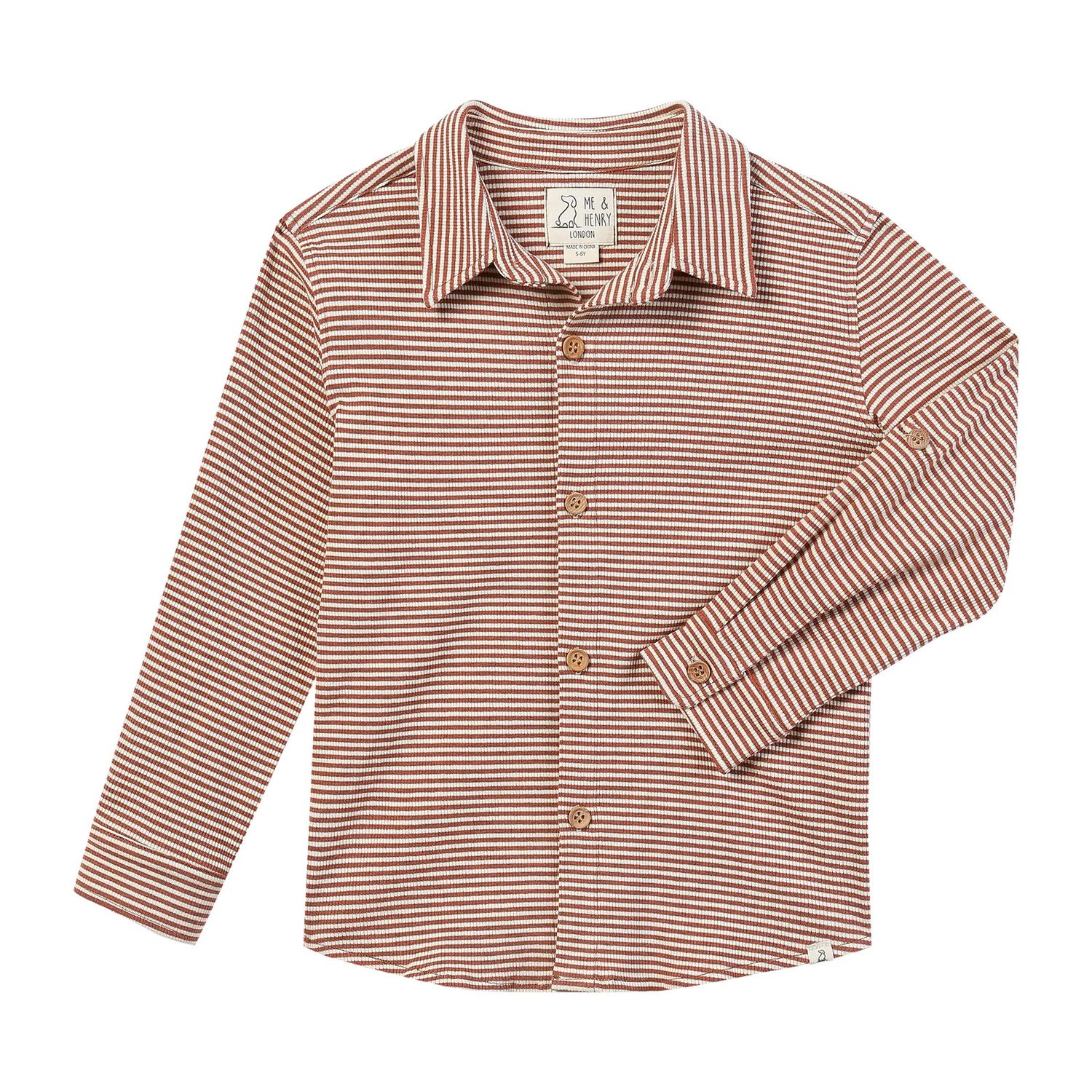 Columbia Jersey Shirt  Rust/Cream Ribbed Stripe, Size: 2-3 YR