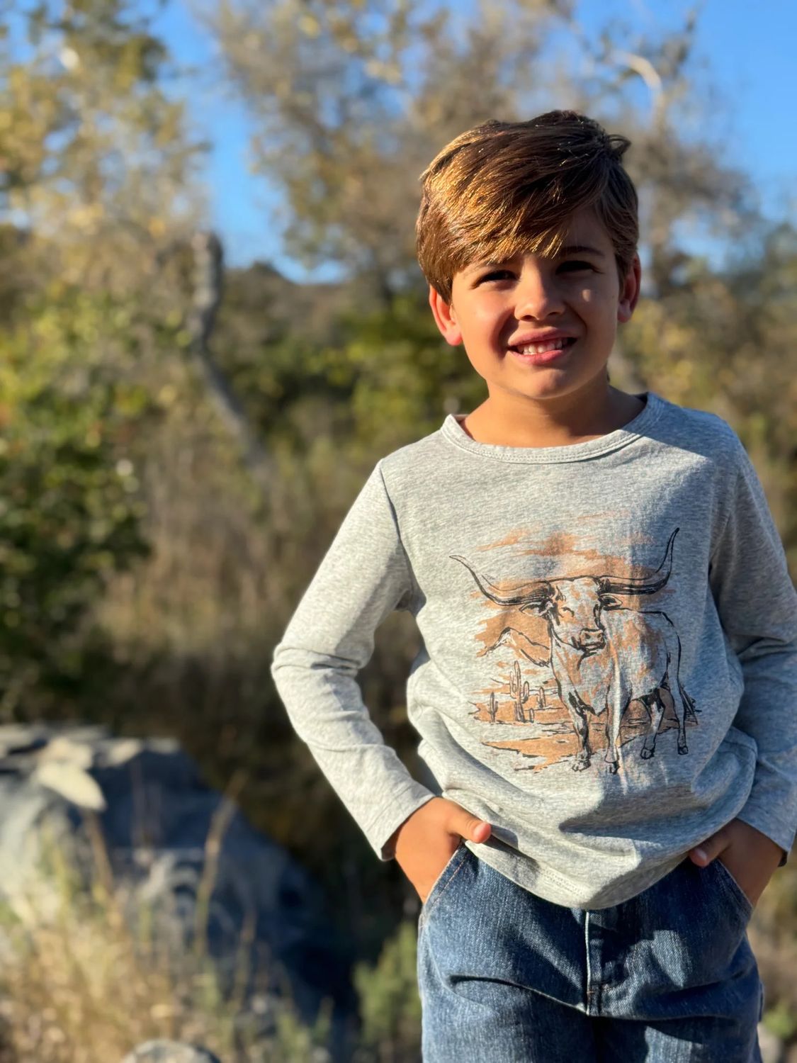 Cherokee Longhorn Print Tee, Size: 2-3 YR