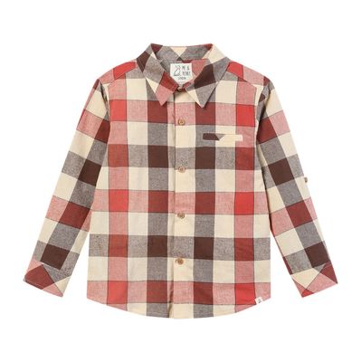 Atwood Woven Shirt - Rust/Cream Plaid