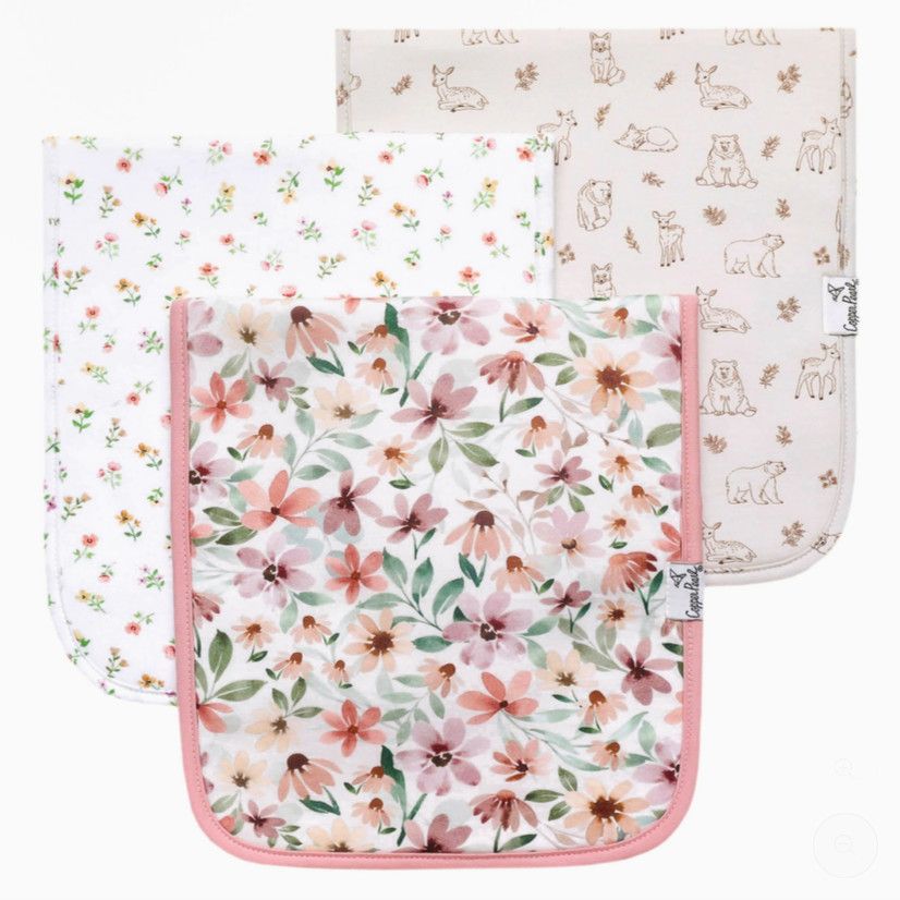 3 pk Burp Cloth Set - Natalie
