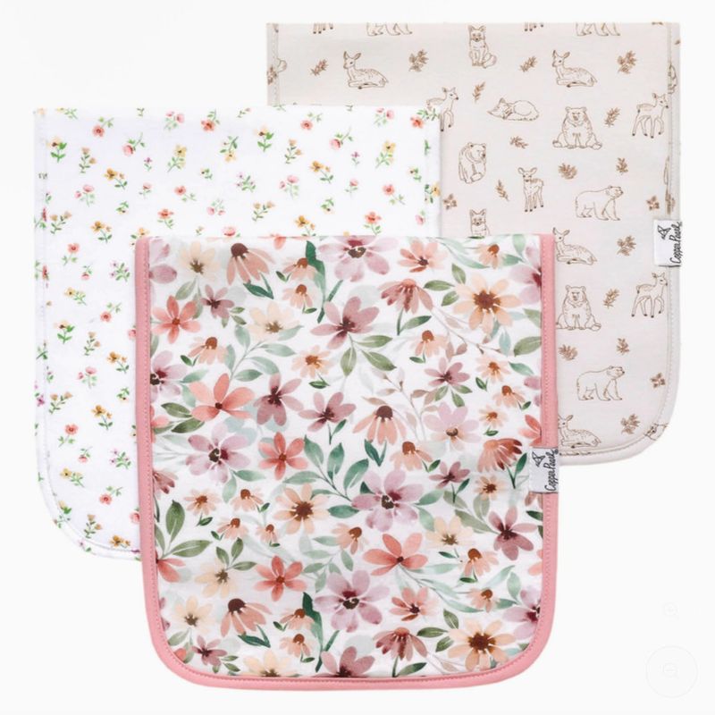 3 pk Burp Cloth Set - Natalie