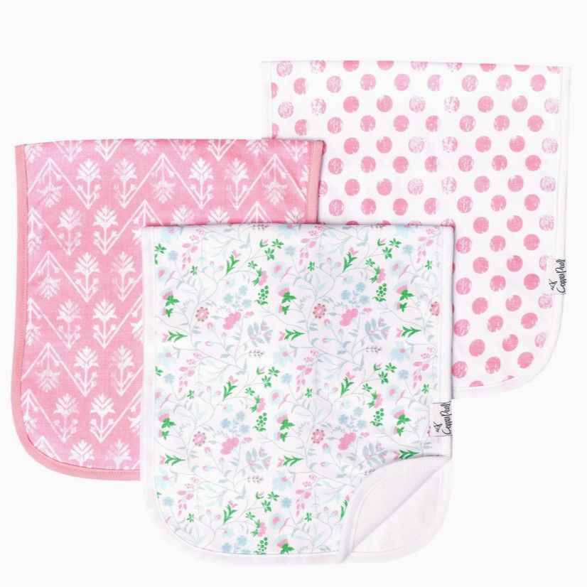 3 pk Burp Cloth Set - Claire