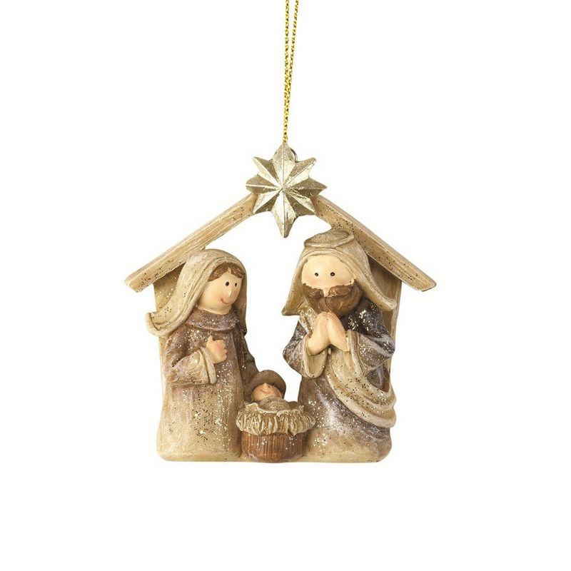 Holy Family in Creche Ornament