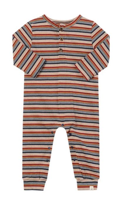 Mason Henley Romper- Pumpkin/Red/Multi Stripe