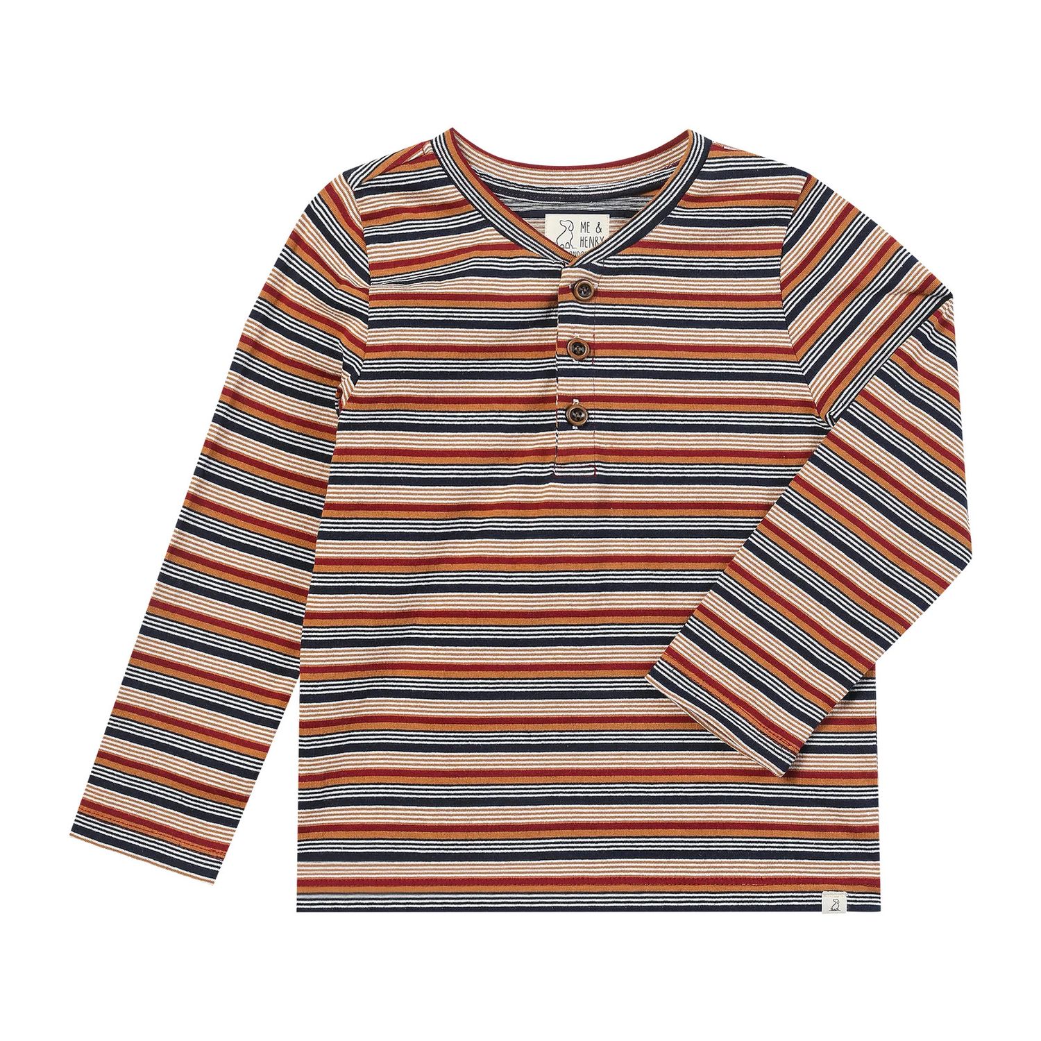 Adams Henley  Pumpkin/Red Multi Stripe