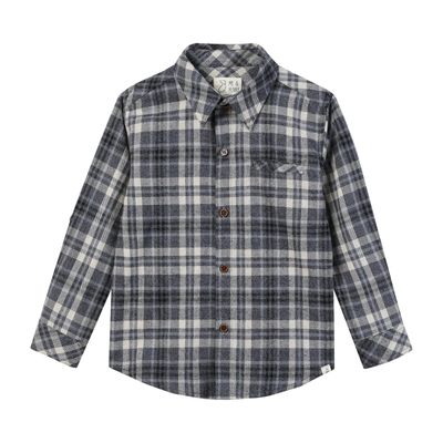 Atwood Woven Shirt Blue/beige Brushed Cotton Plaid