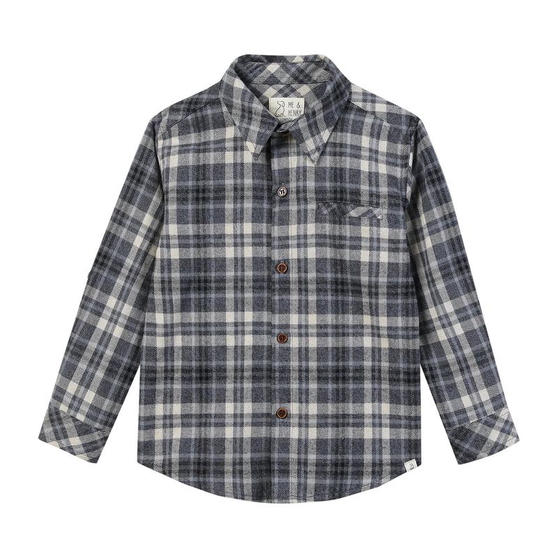 Atwood Woven Shirt Blue/beige Brushed Cotton Plaid