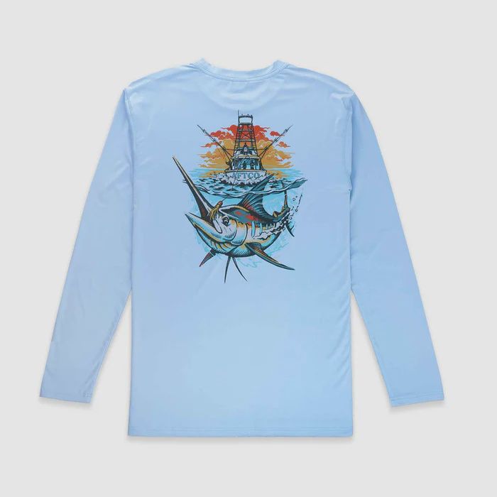 AFTCO Men&#39;s Ship Out LS Airy Blue