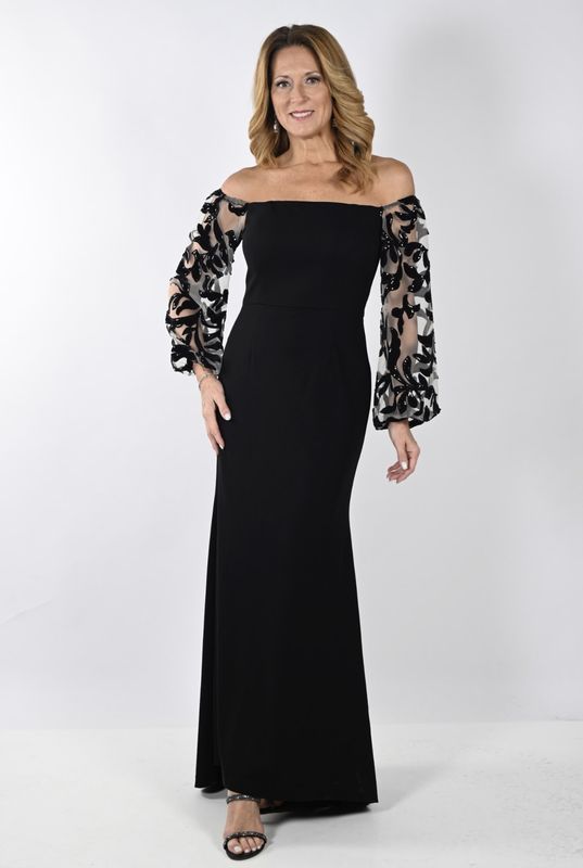 Frank Lyman Long Velour Dress 239232
