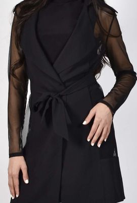 Frank Lyman Sheer Sleeve Woven Jacket 214328