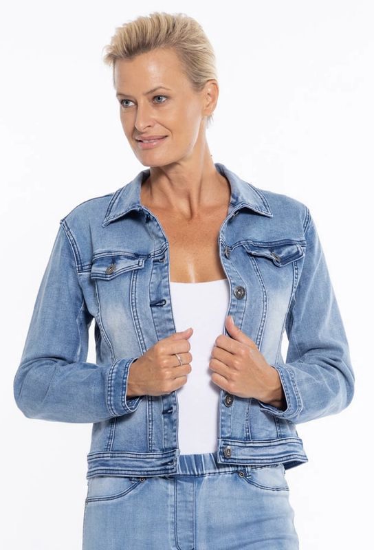 Cafe Latte Mid Denim Jacket CLM116