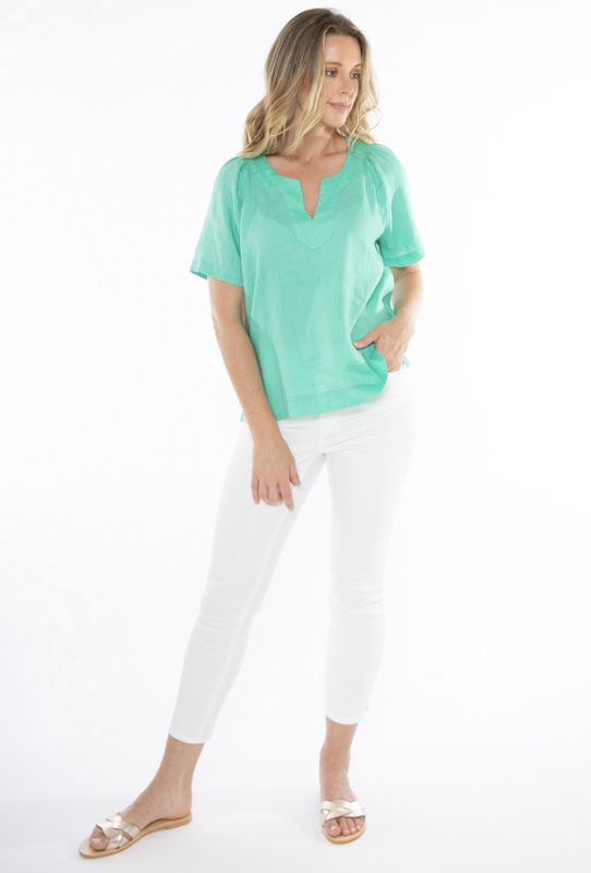 Jump V-Neck Flutter Sleeve Top 576J3006A