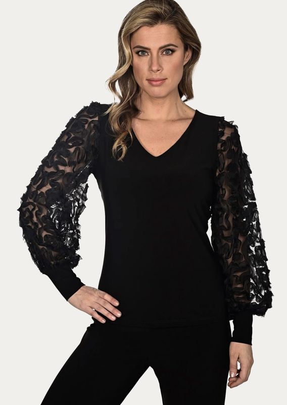 Frank Lyman Sheer Sleeve Top 234514