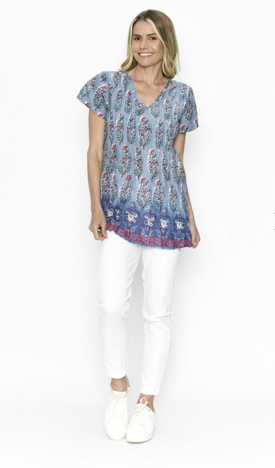 One Summer Kayla Patterned Cotton Top DW24H