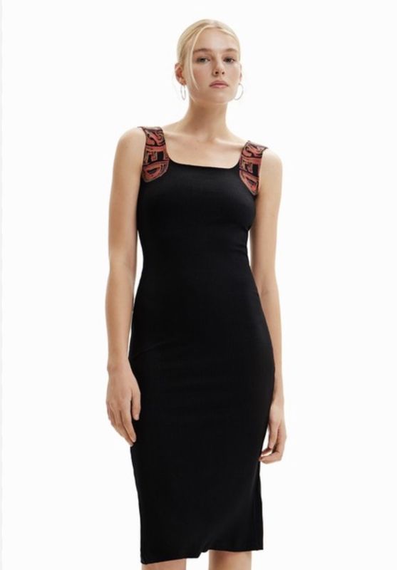 Desigual Womans Negro Dress 23SWVKAO