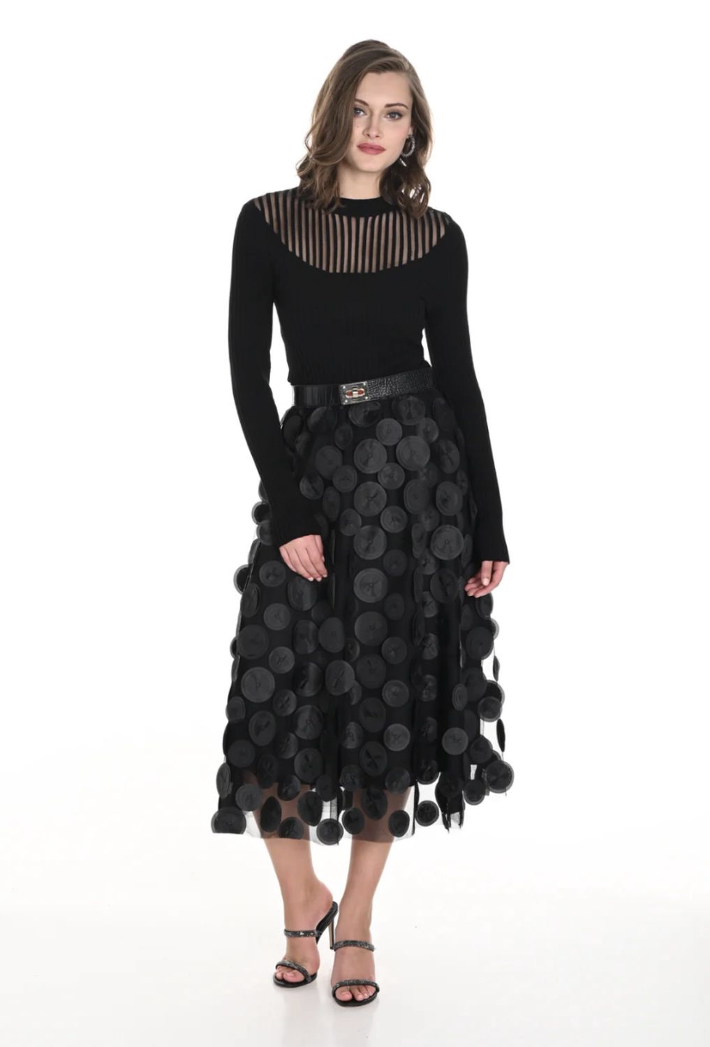 Frank Lyman Black Skirt Knit 244620U