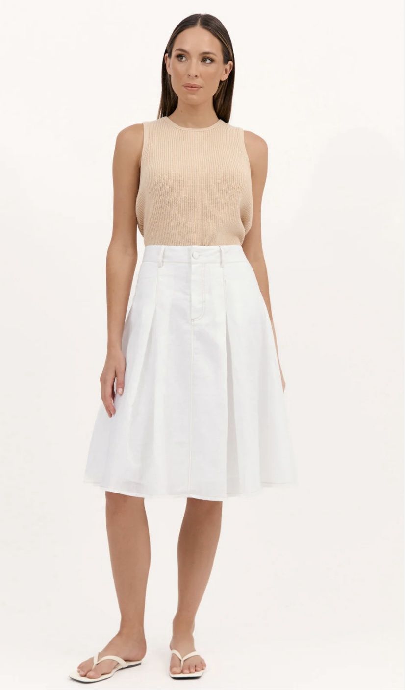 Adorne Murphy Box Pleated Skirt