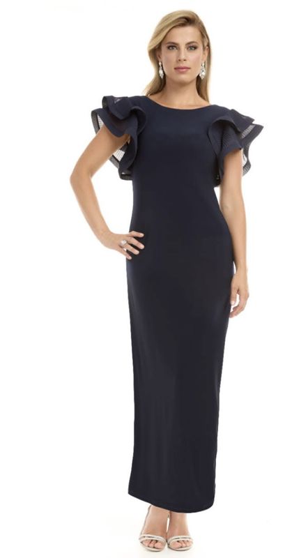Frank Lyman Navy Gown 258025