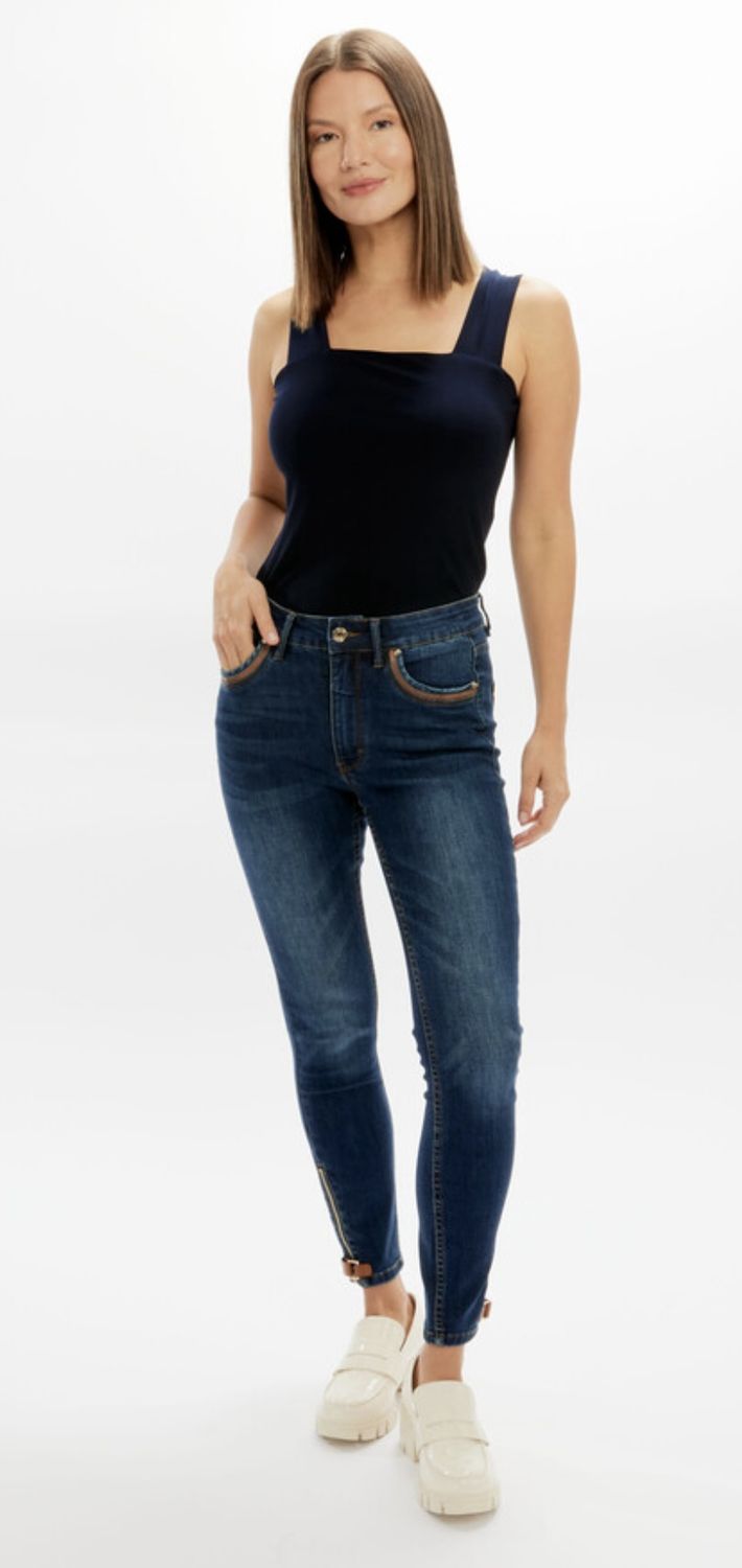 Frank Lyman Dark Denim/Tan Jean 226182U