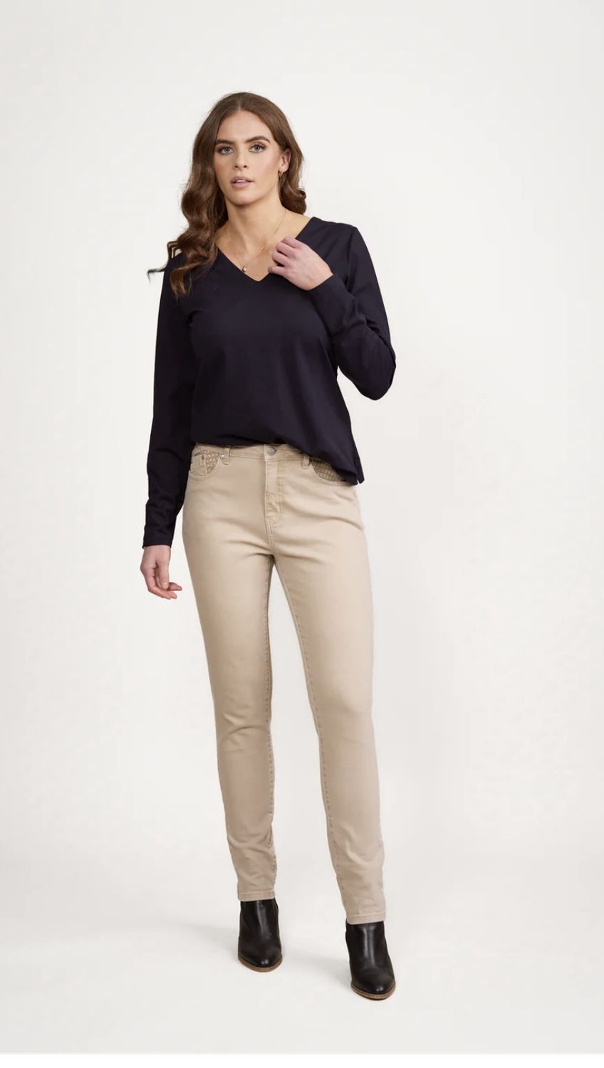 Vassalli Skinny Leg Basket Weave Pocket Jean 5535