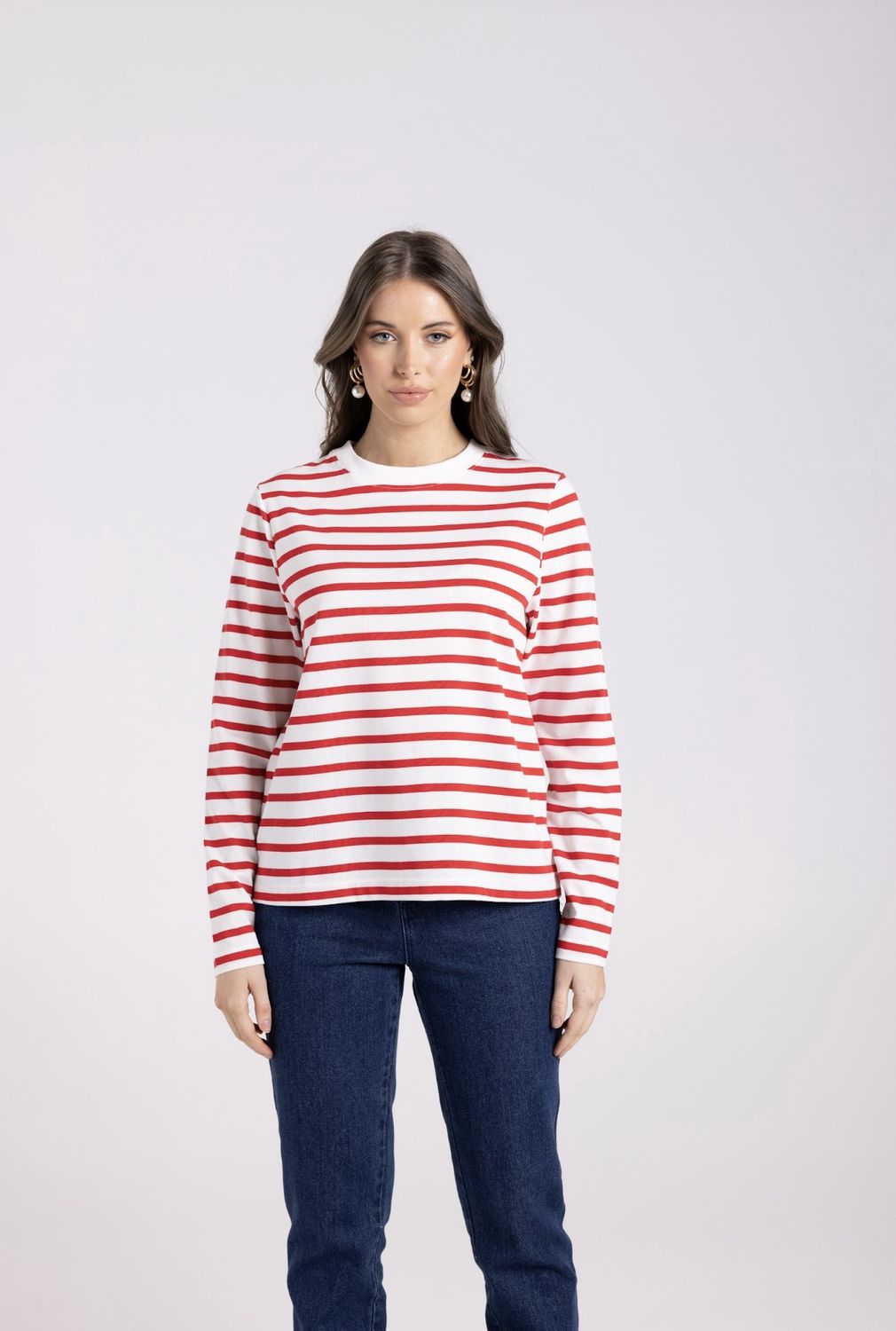 Two Tee&#39;s Scarlet/White Top 3031