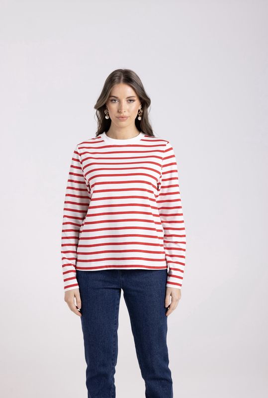 Two Tee&#39;s Scarlet/White Top 3031
