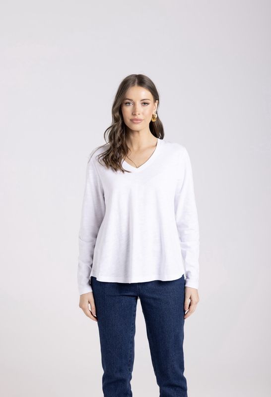 Two Tee&#39;s V Neck Tee L/Sleeve 3027
