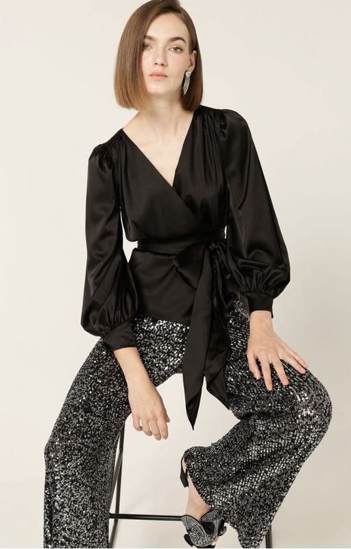 Sacha Drake Satin Wrap Top T03-W25