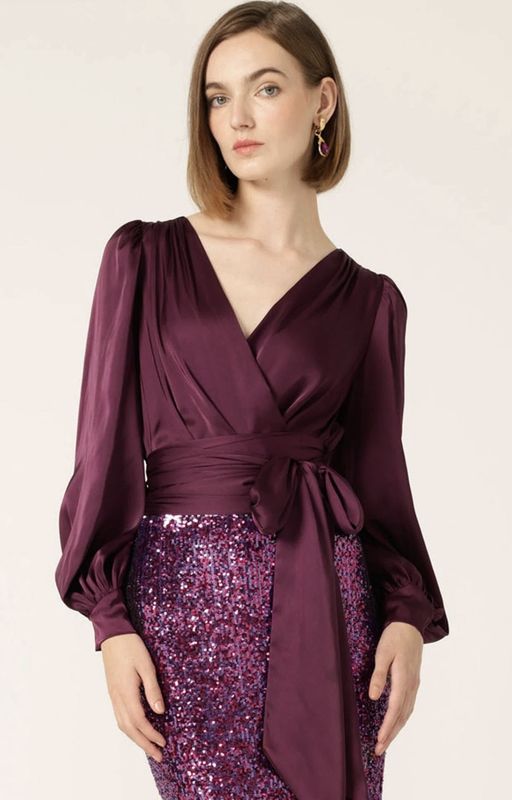Sacha Drake Satin Wrap Top T03-W25
