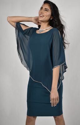 Frank Lyman Tiered Overlay Dress 219022